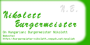 nikolett burgermeister business card